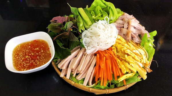 bún cuốn thịt luộc ngon mê say